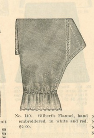 Kristin Holt | Victorian Ladies Underwear. Flannel Drawers for sale in B. Altman and Co. Catalogue No. 54, of New York, Fall and Winter 1886-1887.