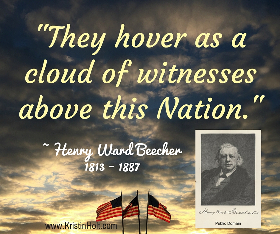 Kristin Holt | Victorian America Observes Memorial Day. Stylized quote: "They hover as a cloud of witnesses above this Nation." ~ Henry Ward Beecher (1813-1887)
