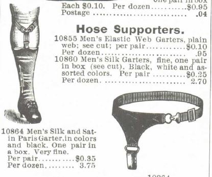 Kristin Holt | How Did Victorian Stockings Stay Up? Men's Hose Supporters for sale in 1895 Montgomery, Ward & Co. Spring and Summer Catalogue.