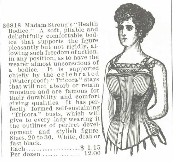 Kristin Holt | Lady Victorian's Secret. Corset Advertisement within the Montgomery, Ward & Co. Catalog of 1895, stating: