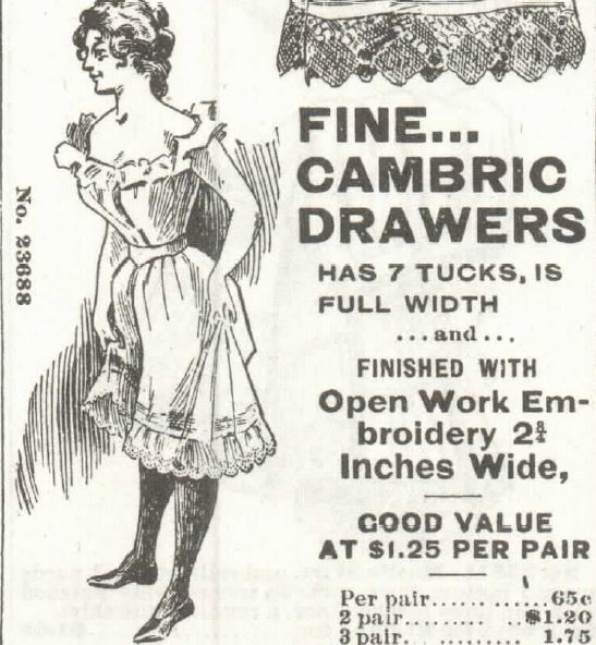 white drawers. Sears Roebuck 1897 Part 3