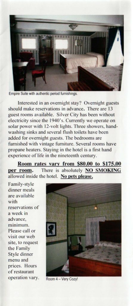 Kristin Holt | Historic Idaho Hotel in Silver City. Hotel Pamphlet, Page 2