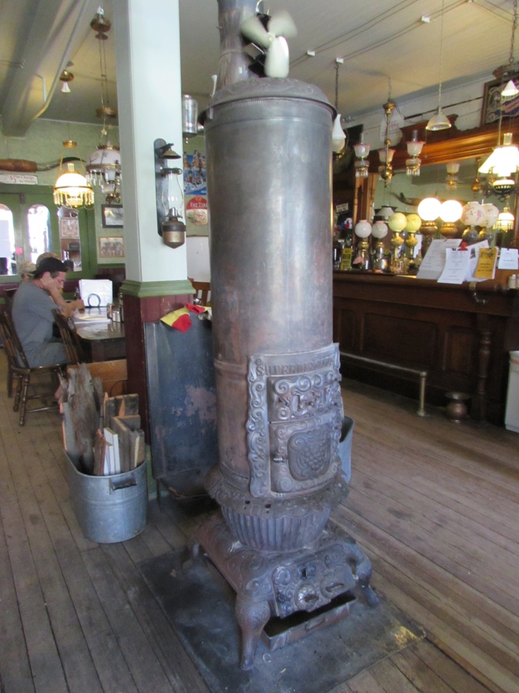 Kristin Holt | Historic Idaho Hotel in Silver City. Wood-burning stove used to heat the bar/restaurant area behind the lobby of the historic Idaho Hotel.