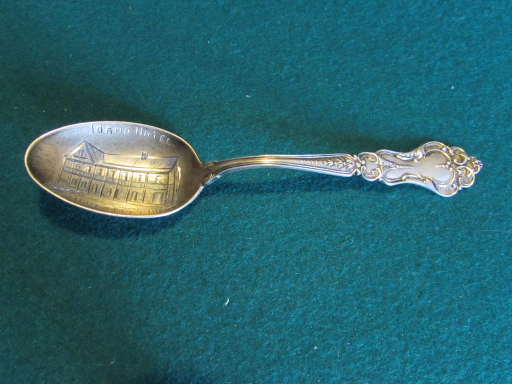 Kristin Holt | Historic Idaho Hotel in Silver City. Idaho Hotel antique monogrammed silver spoon. Ladies' Parlor, Idaho Hotel, Silver City, Idaho.