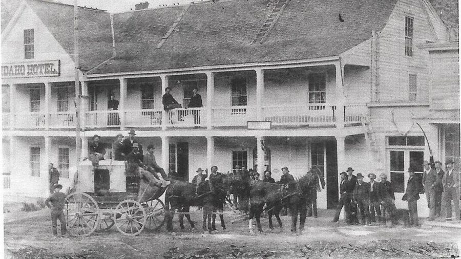 Kristin Holt | Historic Idaho Hotel in Silver City. Vintage Image: 'An Idaho "mud wagon" arrives at Silver City's Idaho Hotel. Provided by Arthur Hart.' Image courtesy of Idaho Statesman.com. 