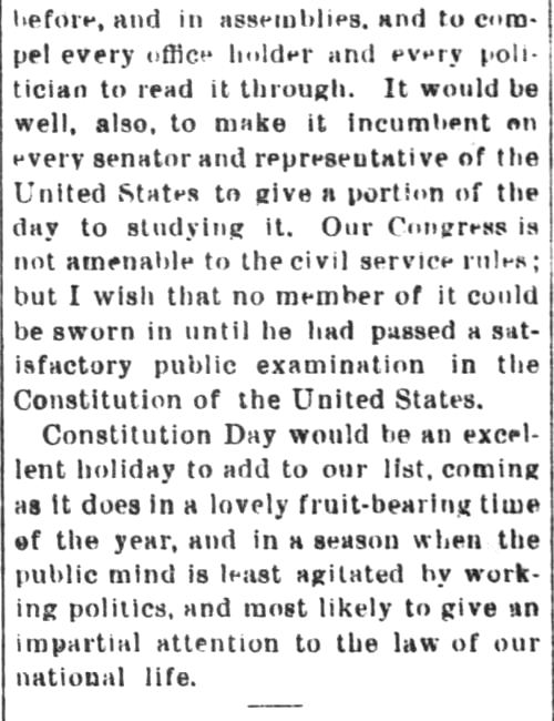 Kristin Holt | Victorian America Observes Flag Day. The Argos Reflector of Argos, Indiana, on December 1,1887. Part 2.