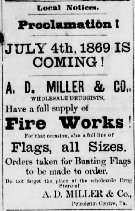 Kristin Holt | Victorian America Celebrates Independence Day. The Petroleum Centre Daily Record of Cornplanter, Pennsylvania on June 17, 1869.