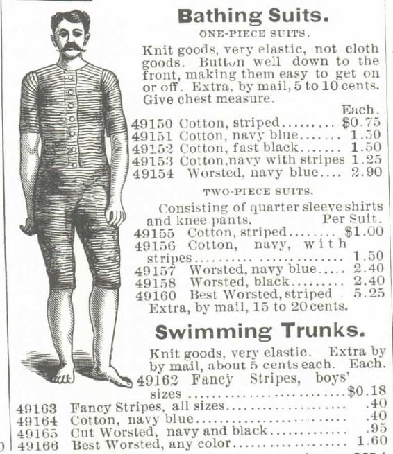 Kristin Holt | Victorians at the Seashore. Bathing Suits offered in the Montgomery Ward & Co. 1895 Spring and Summer Catalog.