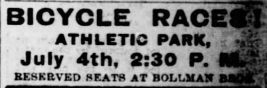 Kristin Holt | Victorian America Celebrates Indpendence Day. Bicycle Racers on July 4th. St. Louis Post-Dispatch of St. Louis, Missouri, On July 2, 1899.
