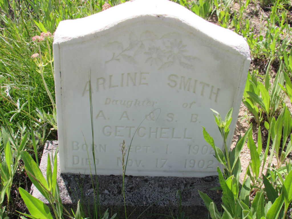 Kristin Holt | Silver city, Idaho's Ghost Town Cemetery. Arline Smith, Daughter of A.A. & S.B. Getchell, Born Sept. 1, 1902, Died Nov 17, 1902,