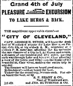 Kristin Holt | Victorian Americans Celebrate Independence Day. Pleasure excursion. Detroit Free Press of Detroit, Michigan, on July 2, 1862.