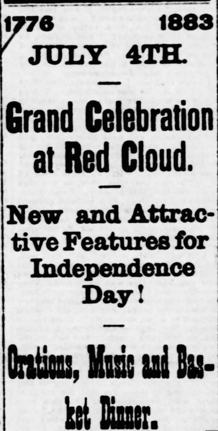 Kristin Holt | Victorian America Celebrates Independence Day. Red Cloud Grand Celebration. Part 1. The Red Cloud Chief of Red Cloud, Nebraska, on Jun 1, 1883.