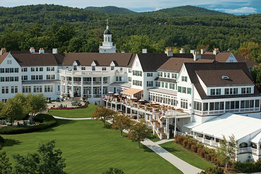 Kristin Holt | Victorian Summer Resorts. The Sagamore, along the shores of Lake George, in New York. Image, courtesy of Ocean Properties, Ltd., via Architectural Digest.