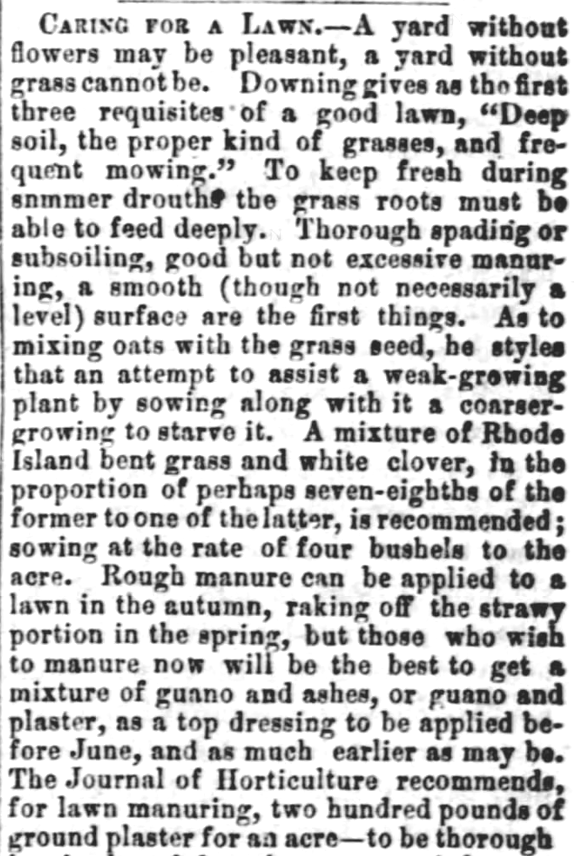Kristin Holt | Victorian Lawn Mowers. Caring for a Lawn. Part 1. White Cloud Kansas Chief of White Cloud, Kansas on May 27, 1869.