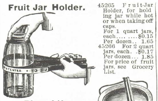 Kristin Holt | Old West Mason Jars. Fruit Jar Holder, a patent item sold by Montgomery, Ward & Co. Catalogue, 1895.