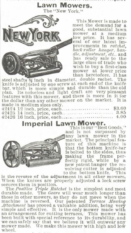 Kristin Holt | Victorian Lawn Mowers. Montgomery, Ward and Co. Spring and Summer 1895 Catalogue. Part 1 of 3.