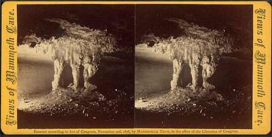 Kristin Holt | Victorian Summer Resorts. Vintage photograph by Mandeville Thum, photographer. Gothic Chapel of Mammoth Cave, Kentucky 1876. Image courtesy: Southern Spaces.