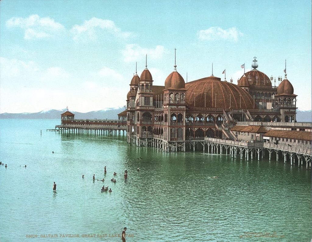 Kristin Holt | Victorian Summer Resorts. SaltAir viewed from Lake 1900. Image: public domain, Wikipedia.