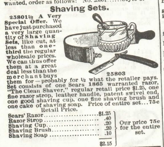 Kristin Holt | Victorian Shaving Part 1: Shaving Sets for sale in Sears Roebuck & Co. Catalogue, 1897.