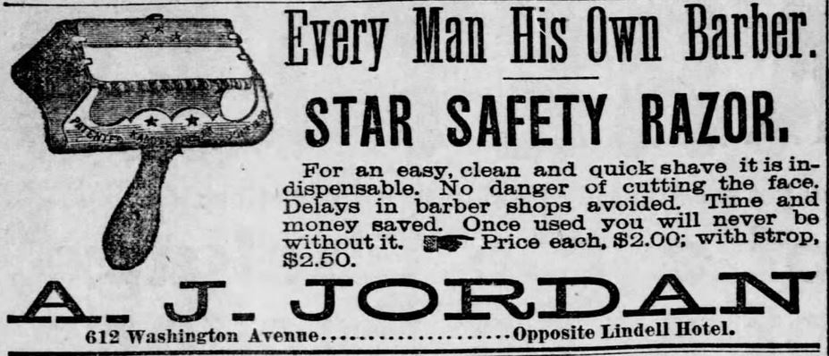 Kristin Holt | Victorian Shaving, Part 2. Advertisement for Star Safety Razor. Every Man His Own Barber. St. Louis Post-Dispatch of St. Louis, Missouri on June 5, 1886