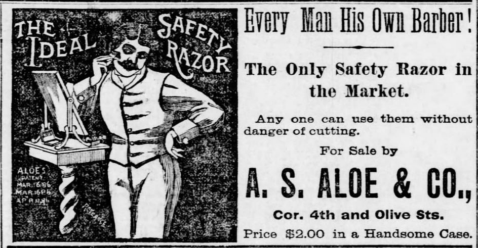 Kristin Holt | Victorian Shaving, Part 2. The Ideal claims to be the only safety razor on the market. St. Louis Post-Dispatch of St. Louis, Missouri on October 6, 1886.