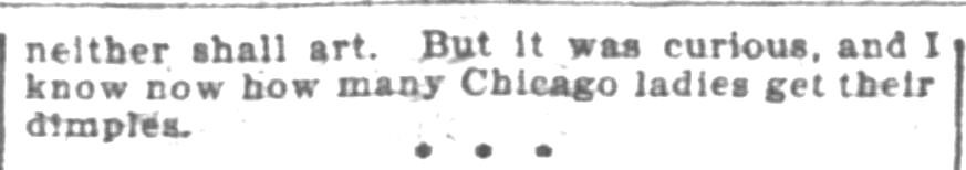 Kristin Holt | False Beauty Spots. Part 2 of "Dimples coming into vogue again," from The Inter Ocean of Chicago, Illinois on November 20, 1898.