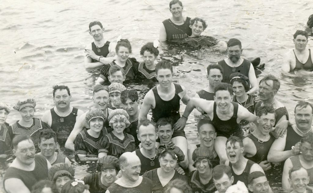 Kristin Holt | Victorian Summer Resorts. SaltAir Resort, early 20th Century. Kristin's great-great aunt and her husband are somewhere among this happy crowd.