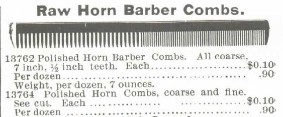 Barber Combs. 1895 Montgomery Ward Spring and Summer