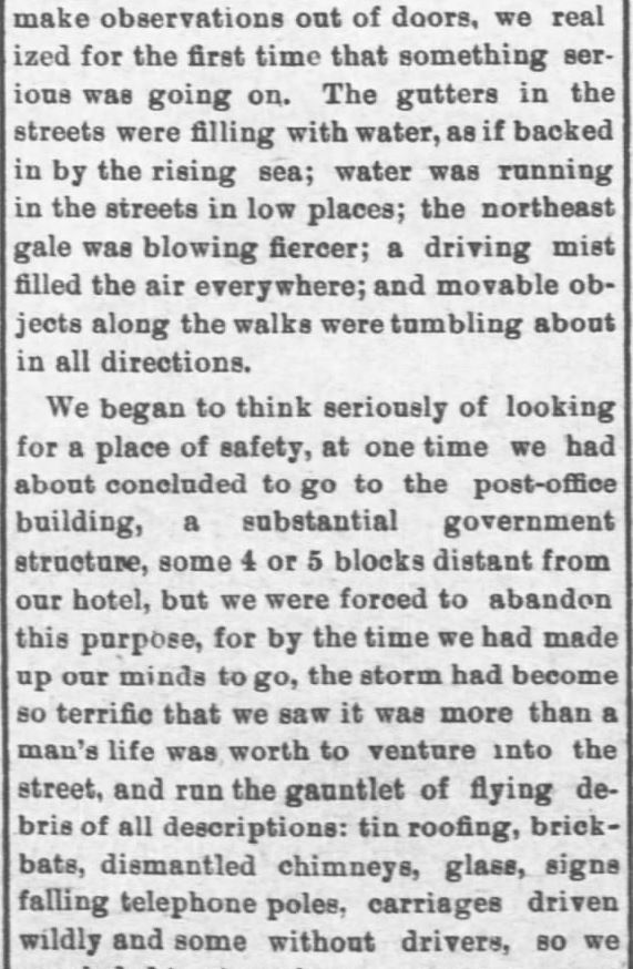 Kristin Holt | Great Hurricane, Galveston, TX (September 8, 1900). Galveston Storm Part 7. Salina Daily Republican-Journal of Salina, Kansas, September 18, 1900.