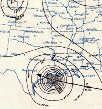 Kristin Holt | Great Hurricane, Galveston, TX (September 8, 1900). Vintage image: Galveston Hurricane, 1900. Historic image, courtesy of Wikipedia, Public Domain.