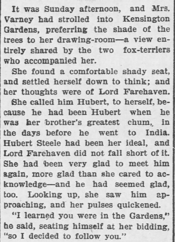 Kristin Holt | Pleasance? Is that a real name? Like a Tale Told, Part 9, published in The Hays Free Press of Hays, Kansas on July 20, 1901.