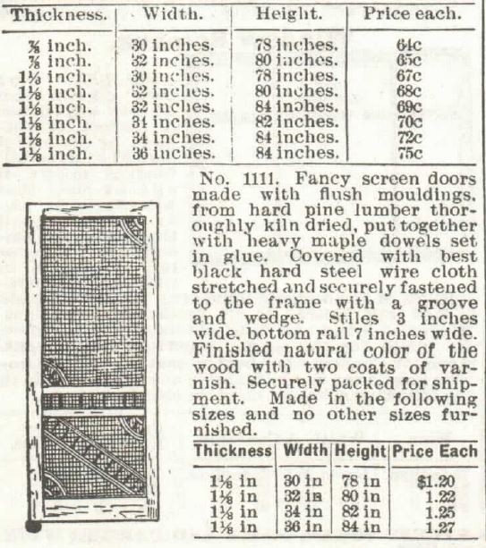 Kristin Holt | Screen Doors, a new invention! 2 of 2- Screen Doors for sale by Sears, Roebuck and Co. Catalogue, 1897.