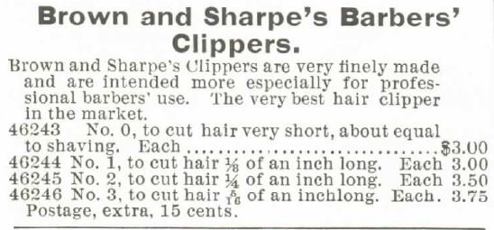 Kristin Holt | Old West Barber Shop Haircuts. Part 4 of 4) Toilet Hair Clippers for sale in the 1895 Montgomery Ward Spring and Summer Catalog.