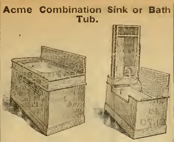 Kristin Holt | Old West Bath Tubs. Acme Combination Sink and Bath Tub, Sears Roebuck & Co. 1898.
