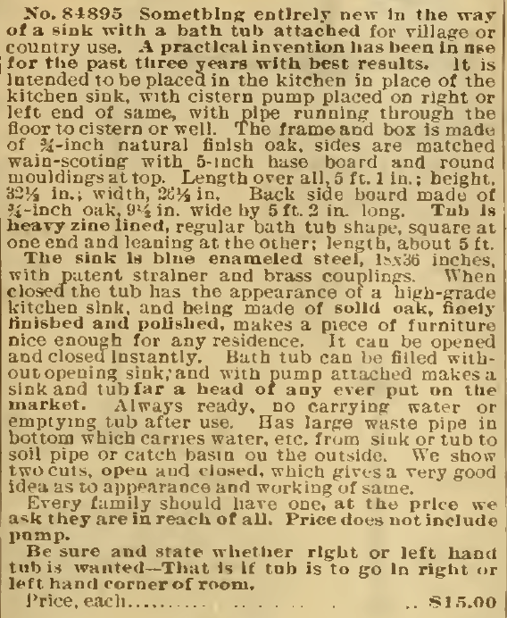 Kristin Holt | Old West Bath Tubs. Acme Combination Sink and Bath Tub, part 2, Sears, Roebuck & Co. Catalog, 1898