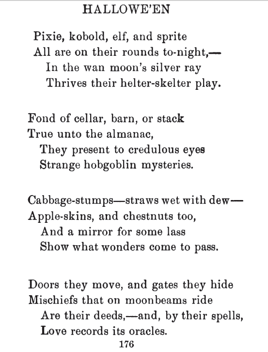 Kristin Holt | Victorian America Celebrates Halloween. Halloween Poetry, published October 31, 1896 in Harper's Weekly, and republished in The Book of Halloween.