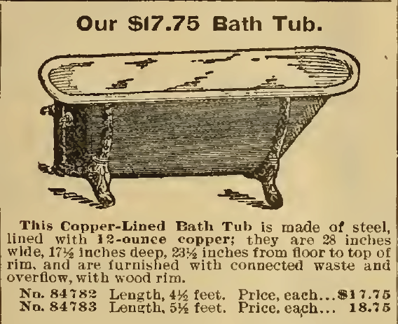 Kristin Holt | Old West Bath Tubs. Our $17.75 Bath Tub offered in the Sears, Roebuck & Co. 1898.