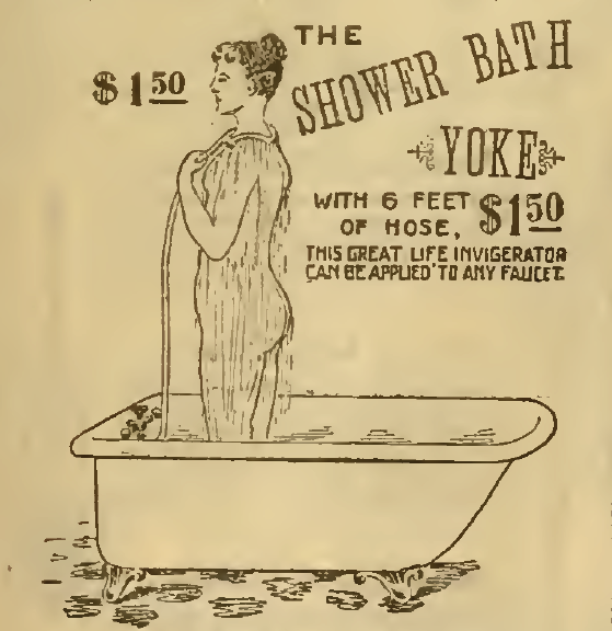 Kristin Holt | Old West Bath Tubs. Illustrated ad for The Shower Bath, Part 1, Sears, Roebuck & Co. Catalog 1898.