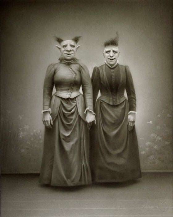 Kristin Holt | Victorian America Celebrates Halloween. Vintage photo: creepy costumes! Image via Reddit.