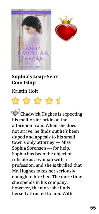 InD'Tale 4.5 Star-Review of SOPHIA'S LEAP-YEAR COURTSHIP, Part 1.