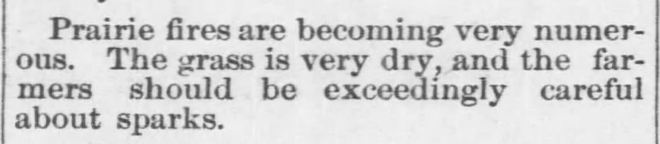 Kristin Holt | This Day in History: November 16. Prairie Fires, Part 1. The Daily Commonwealth of Topeka, Kansas, on November 16, 1880.