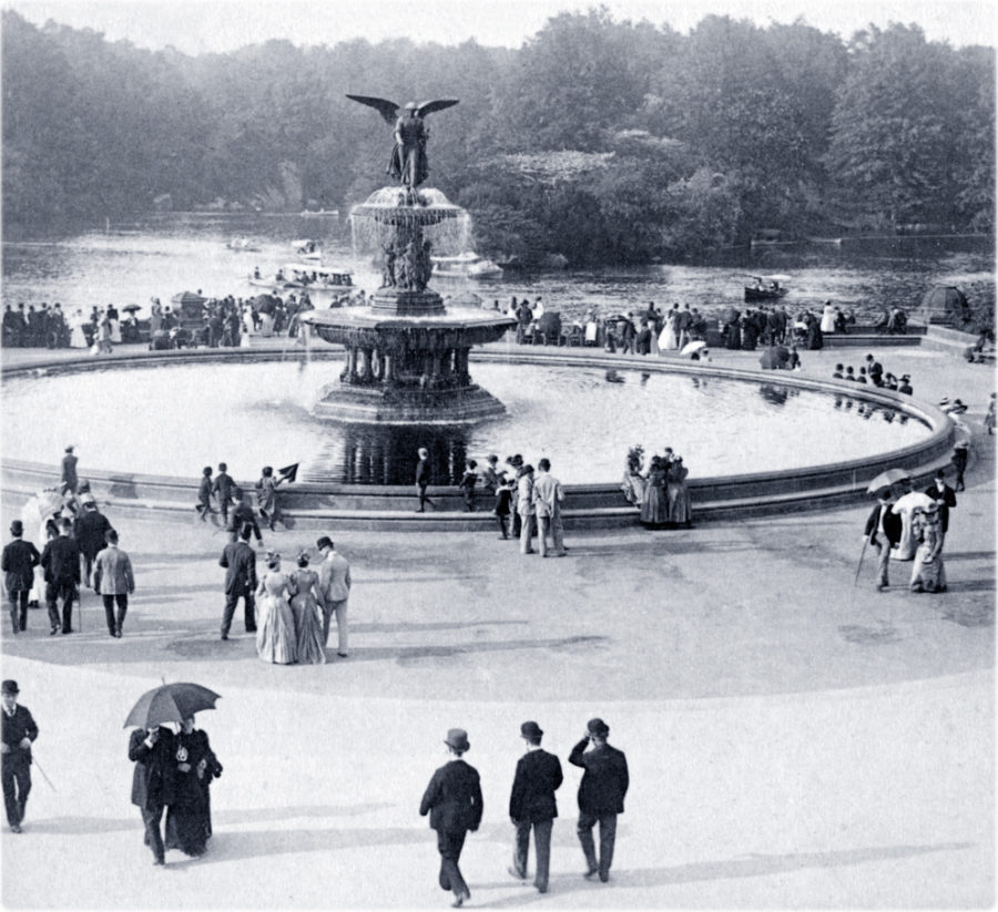 Kristin Holt | Courting in Public Parks: NY, NY, May 1893. Bethesda Fountain, Central Park, 1896. Photograph published by Elizabeth, N.J. / A. S. Campbell (Library of Congress).