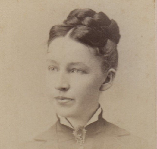 Kristin Holt | 19th Century Earrings: Fact or Fiction? Image: Vintage photograph pretty young woman, photographed in Westboro, Massachusetts. Note: no earrings. Image: for sale on ebay.