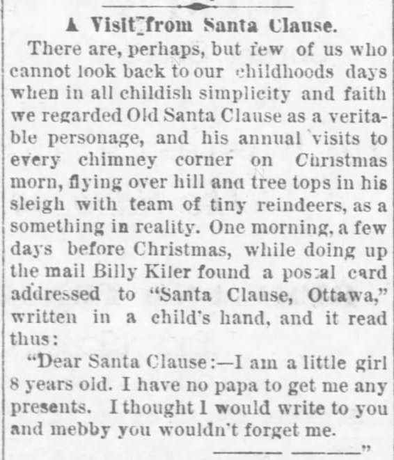 Kristin Holt | Victorian Letters to Santa. The Ottawa Daily Republic of Ottawa, Kansas, on December 28, 1880. Part 1 of 2.