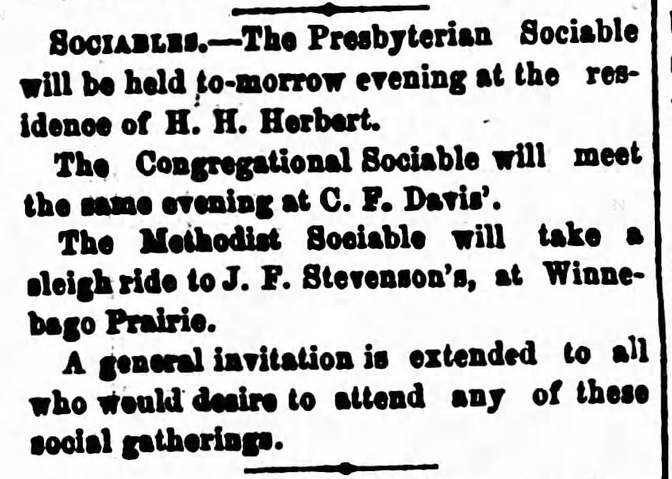 Kristin Holt | How to Conduct a Victorian Sleigh Ride. Sociables include sleigh rides. Announced in St. Cloud Journal of St. Cloud, Minnesota on January 13, 1870.