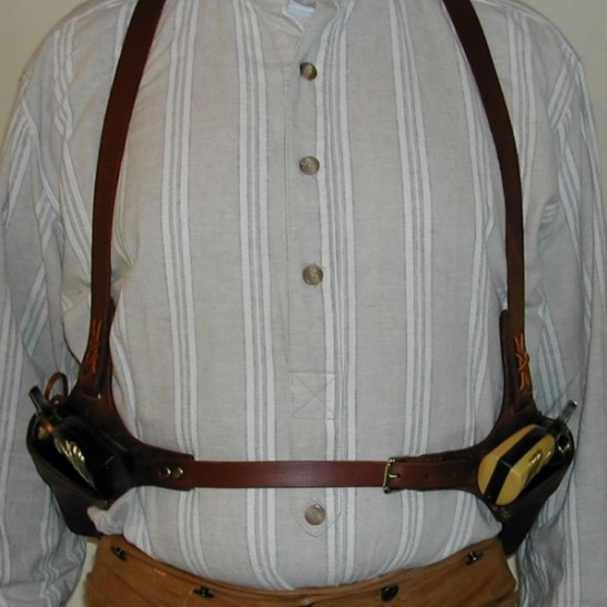 Kristin Holt | Armed Gunmen: Holsters, Braces, and Scabbards. Image: Double Huckleberry Shoulder Rig