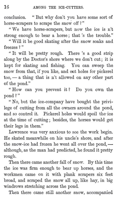 Kristin Holt | Nineteenth Century Ice Cutting, Part 2. Lawrence's Adventures, Chapter 2, part 3.