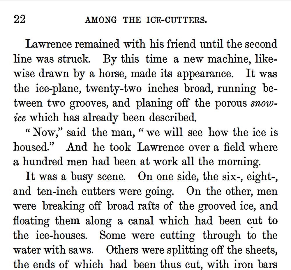 Kristin Holt | Nineteenth Century Ice Cutting, Part 2. Lawrence's Adventures, Chapter 2, part 8A.