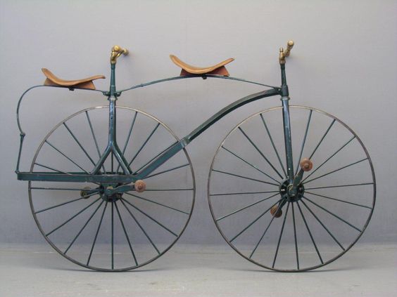 Kristin Holt | Bicycle Built For Two. Photo: Earliest Tandem Bicycle. Note the absence of a chain or brakes.