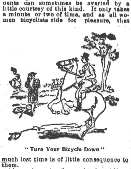 Kristin Holt | Victorian Bicycling Etiquette. 4 of 8. Los Angeles Herald, July 14, 1895.